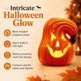thumbnail image 7 of Lighted Lantern Blow Molded Pumpkin Lamp Indoor Halloween Decor Battery Operated Glowing Prop For Porch Table Orange, 7 of 7