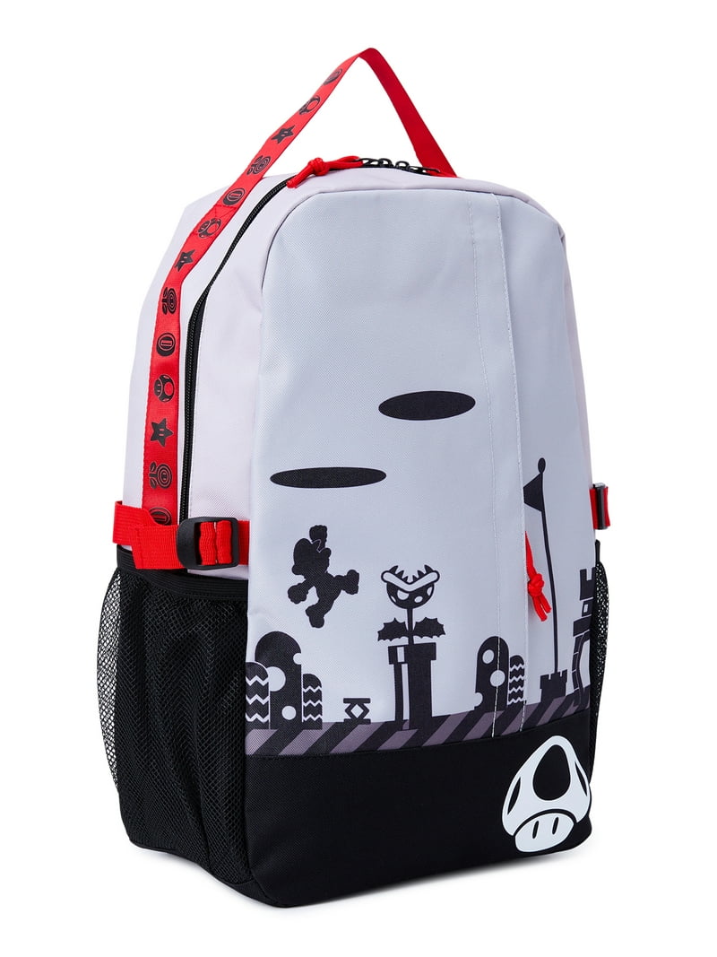 Nintendo Super Mario Bros. Unisex 18in Laptop Backpack Grey Black