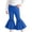 Blue, variant on Girls Fashion Bowknot Flared Trousers Solid Casual Pants