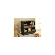 3-Bin Stackable Storage Cubby - Modular Organizer for Toys, Books & Crafts - Gray Finish