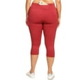 thumbnail image 3 of Women's High Waist Pocket Activewear Leggings, Brick Red, Capri, 3XL, 3 of 5