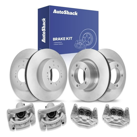 AutoShack Front Vented & Rear Vented Brake Rotors Calipers 8-PC Brake Kit Replacement for 2007-2016 Toyota Tundra 2008-2016 Toyota Sequoia