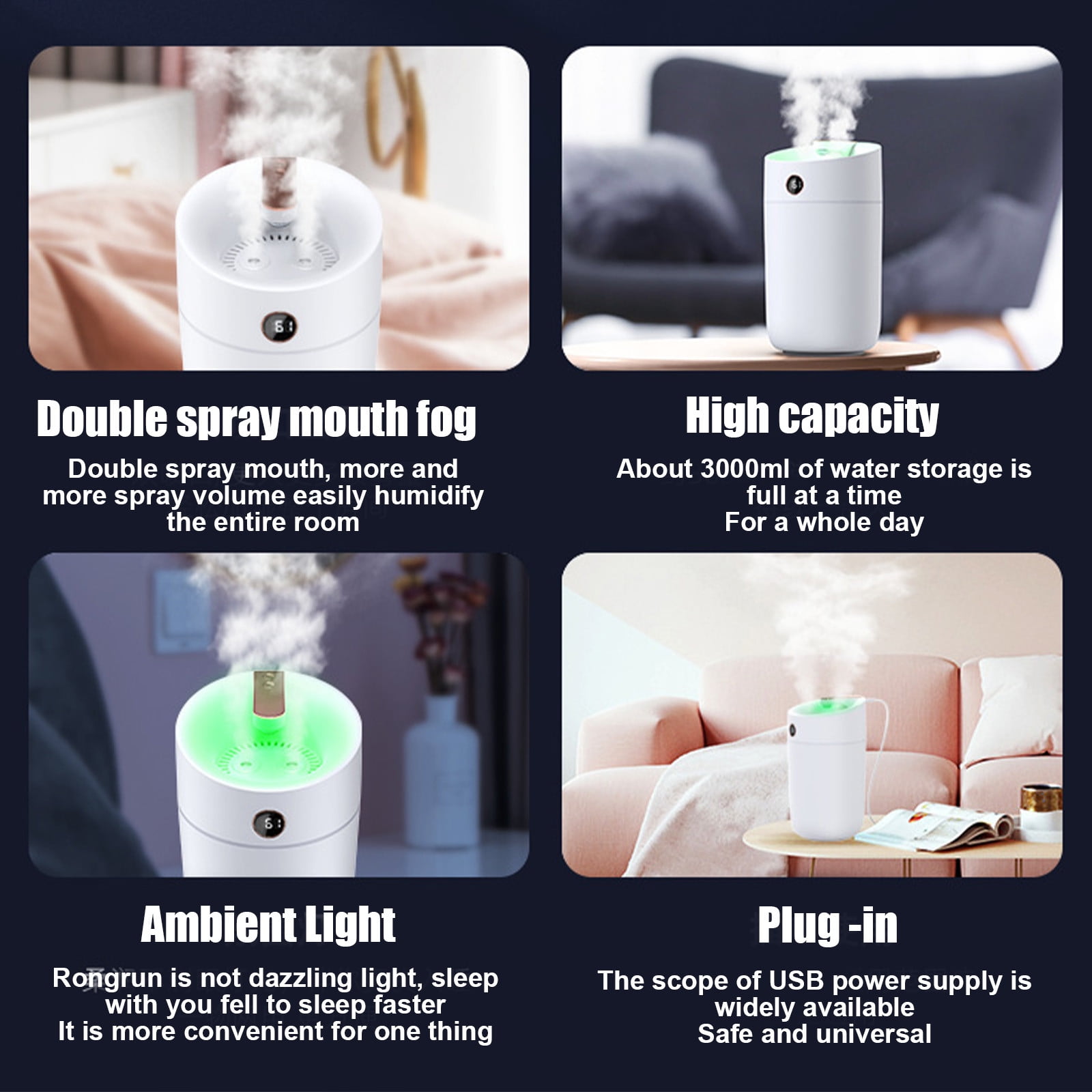 BOBOMOTI Humidifiers for Bedroom Cool Mist Top-Fill Ultra-Quiet Humidistat for Baby Nursery Plants Aromatherapy Diffuser Clearance
