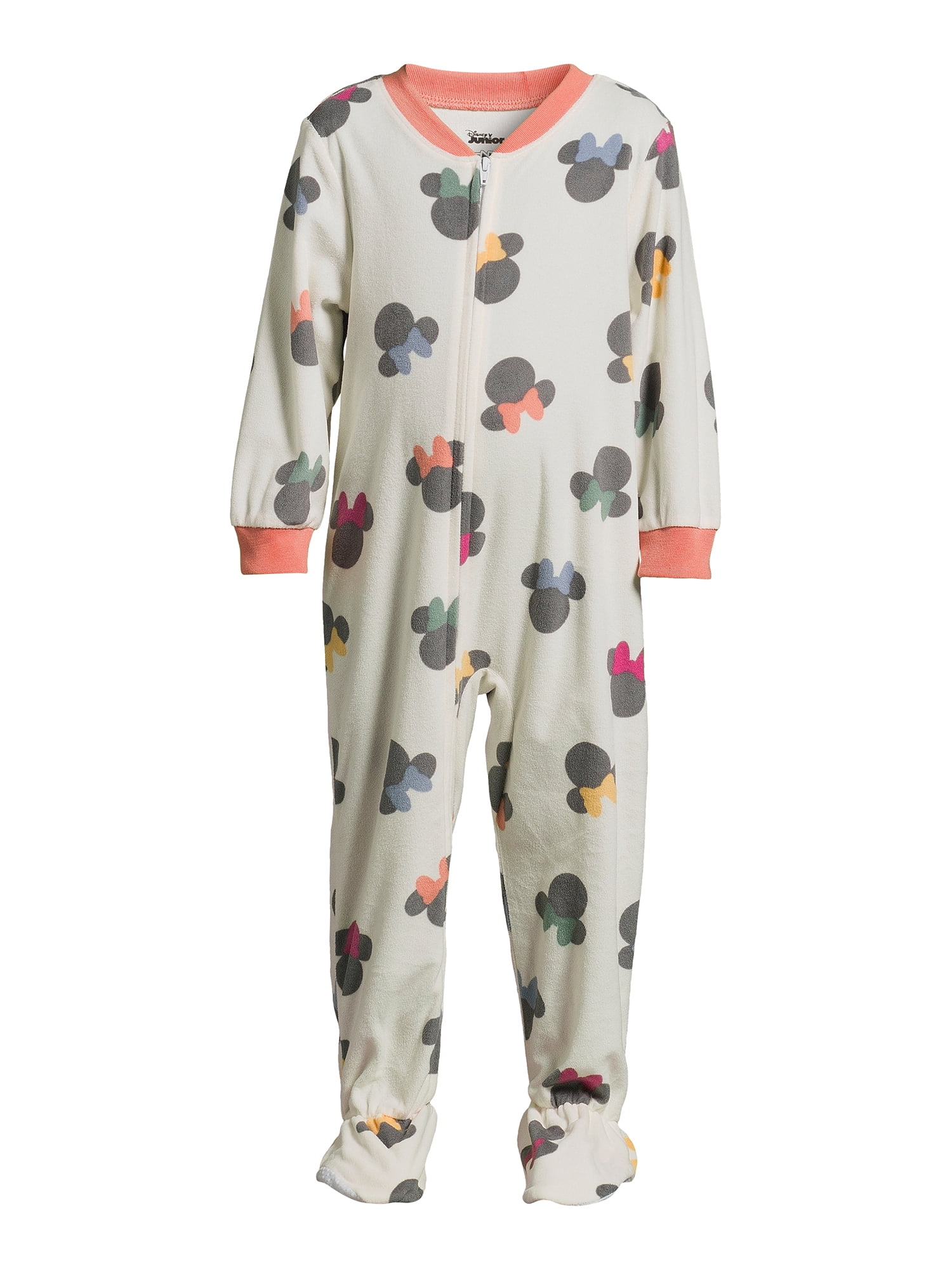 Minnie Mouse Toddler Girls One Piece Sleeper Pajamas, Sizes 12M-5T
