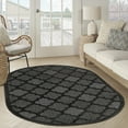 thumbnail image 2 of Nourison Easy Care Indoor/Outdoor Charcoal Black 6' x 9' Oval Area Rug (6x9), 2 of 10