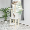 thumbnail image 4 of Armarkat 62-in Real Wood Cat Tree & Condo Scratching Post Tower, Ivory, 4 of 11