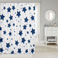 thumbnail image 2 of Manfei Kawaii Stars Shower Curtain 72Wx72L,Boys Friendly Style Bathroom Curtain,White Blue, 2 of 5