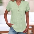 thumbnail image 2 of Embroidered Tops For Women，Womens Summer Tops Blouse Business Eyelet Blouses Tops Summer Hollow Out Tee V Neck Embroidered Eyelet Blouses 2026 Casual Eyelet Embroidered Shirts, 2 of 9