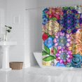 thumbnail image 2 of Boho Floral Shower Curtain 72x72 Inches - Tropical Leaves, Vintage Botanical Print, Waterproof Fabric for Chic Bathroom Decor, Modern Farmhouse & Bohemian Style, 2 of 4