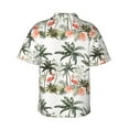 thumbnail image 3 of Fotbe Flamingo Palm Trees Hawaiian Shirt For Men Unisex Summer Beach Casual Short Sleeve Cotton Linen Button Down Shirts-3x-Large, 3 of 9