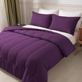 thumbnail image 2 of 5 Piece New Straight Line Pattern Comforter Set, 800 TC, 100% Egyptian Cotton, King/California King Size Plum Solid, 2 of 6