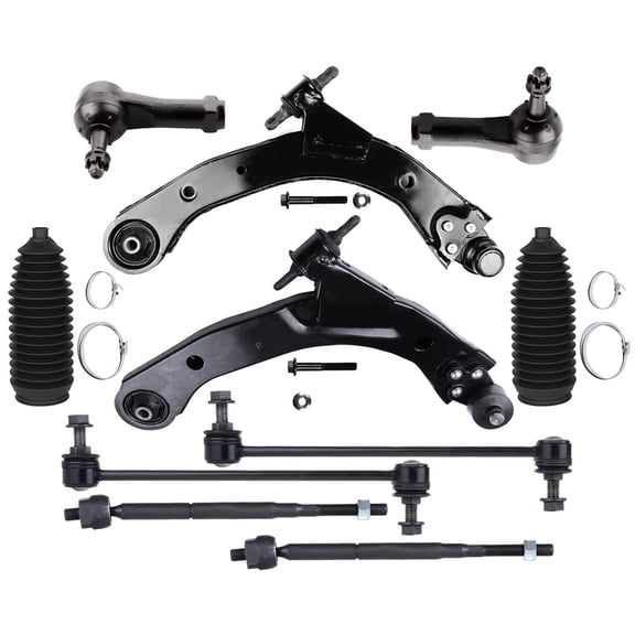 ECCPP 10PCS Front Suspension Kit for 2005-2006 for Pontiac Pursuit 2005-2010 for Chevy Cobalt Lower Control Arm and Ball Joint Assembly Sway Bar End Link Outer Tie Rod End
