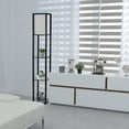 thumbnail image 5 of Simple Designs Floor Lamp Etagere Organizer Storage Shelf with Linen Shade, Black, 5 of 6