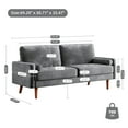 thumbnail image 6 of 70" Luxury Velvet Couch, Neche 3 Seater Modern Upholstered Loveseat Sofa in a Box, Office Home Living Room Furniture, 2 Pillows,Gray, 6 of 6