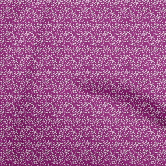 oneOone Cotton Silk Fuschia Pink Fabric Leaf Diy Clothing Quilting Fabric Print Fabric By Yard 42 Inch Wide