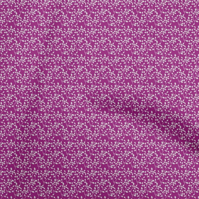 oneOone Velvet Fuschia Pink Fabric Leaf Sewing Material Print Fabric By The Yard 58 Inch Wide