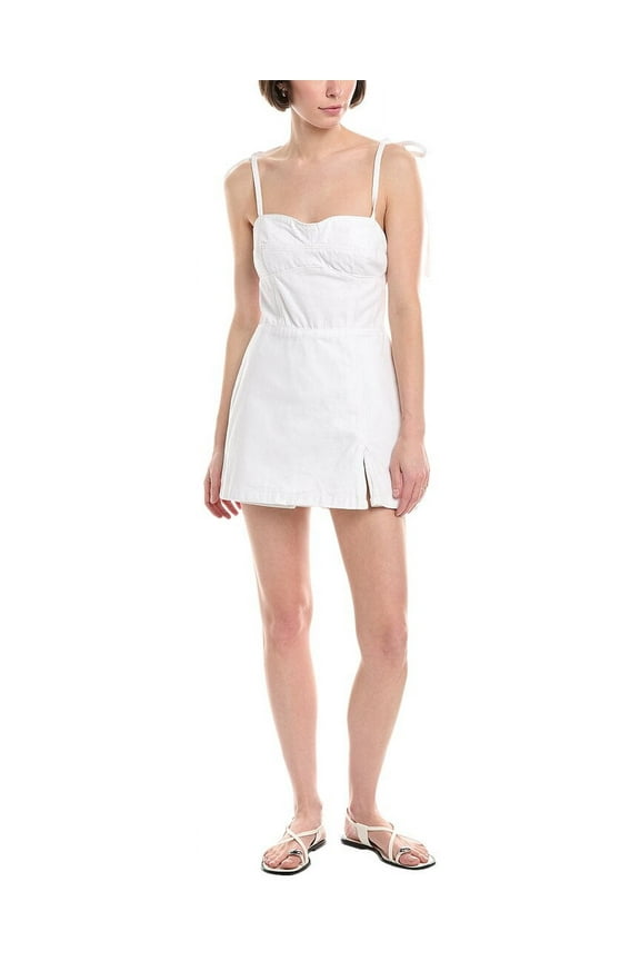 womens Taylor Denim Skort Romper, l, White