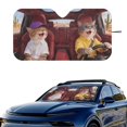 thumbnail image 2 of HUIACONG Cat Road Trip Print Protector Car Windshield Sun Shade UV Reflective Heat Reflector Interior Protection Windshield Sunshade for Universal Fit Front Window, 2 of 7