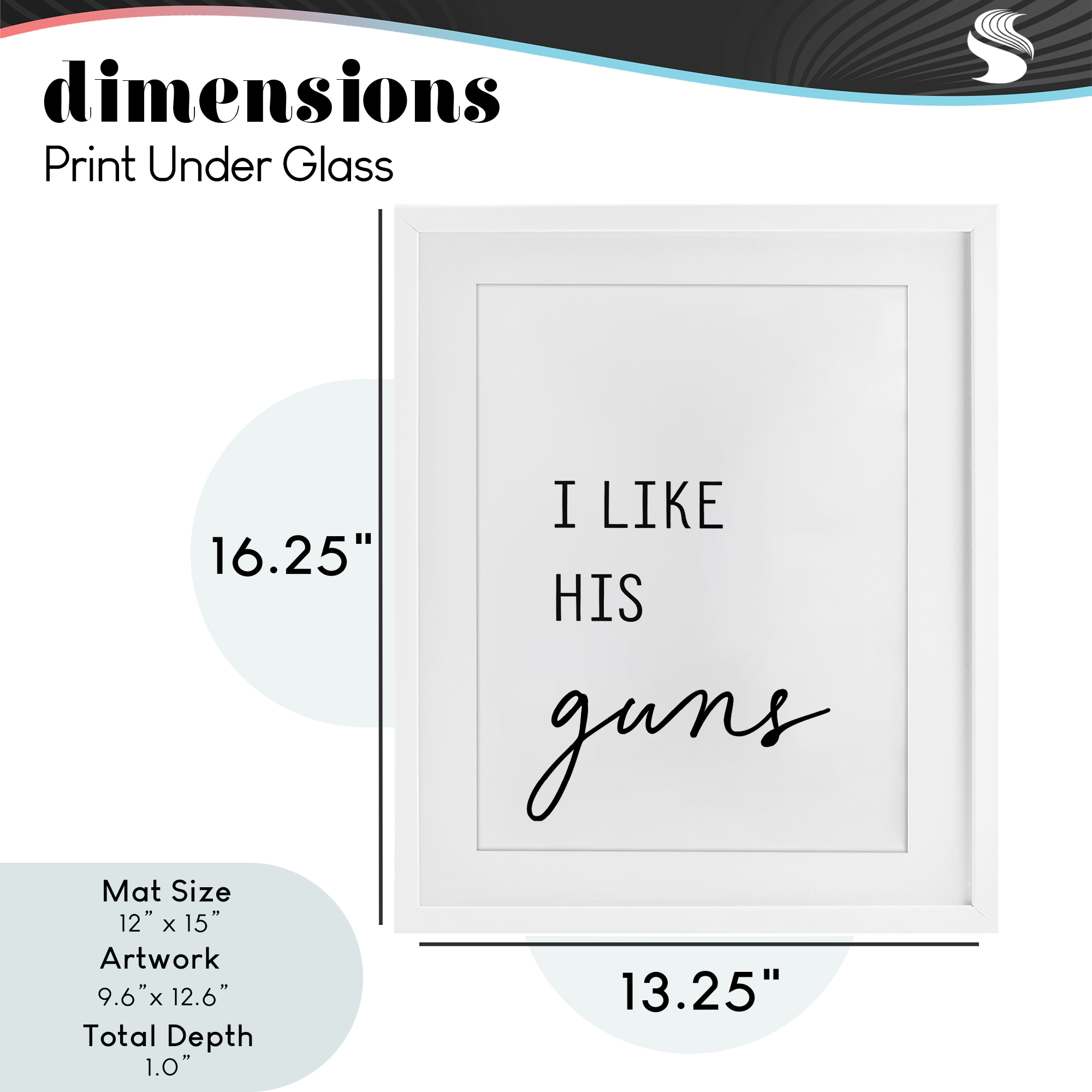 Like His Guns White Framed Print Under Glass, design by Lettered and Lined