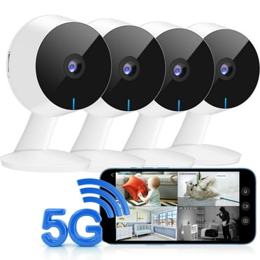 5G& 2.4GHz Security Cameras 4pcs, Home Security Camera Indoor 1080P, Wi-Fi Cameras Wired for Pet, Motion Detection, Two-Way Audio, Night Vision, Works with Alexa, iOS & Android & Web Access