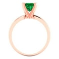 thumbnail image 4 of 1.0ct princess cut green emerald 18k rose gold Bridal Wedding Engagement Promise Anniversary Ring for Women size 5.75, 4 of 7