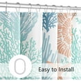 thumbnail image 5 of Small Stall Shower Curtain 36 x 72 Inch, Half Narrow Blue Orange Teal Nautical Coastal Shower Curtain, Summer Tropical Seashell Starfish Coral Beach Ocean Themed Shower Curtain for Bathroom, 5 of 6