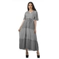 thumbnail image 1 of Moomaya Tunique à Manches Courtes Robes de Cocktail pour Femmes Robe en Coton Slub Imprimée, 1 of 4