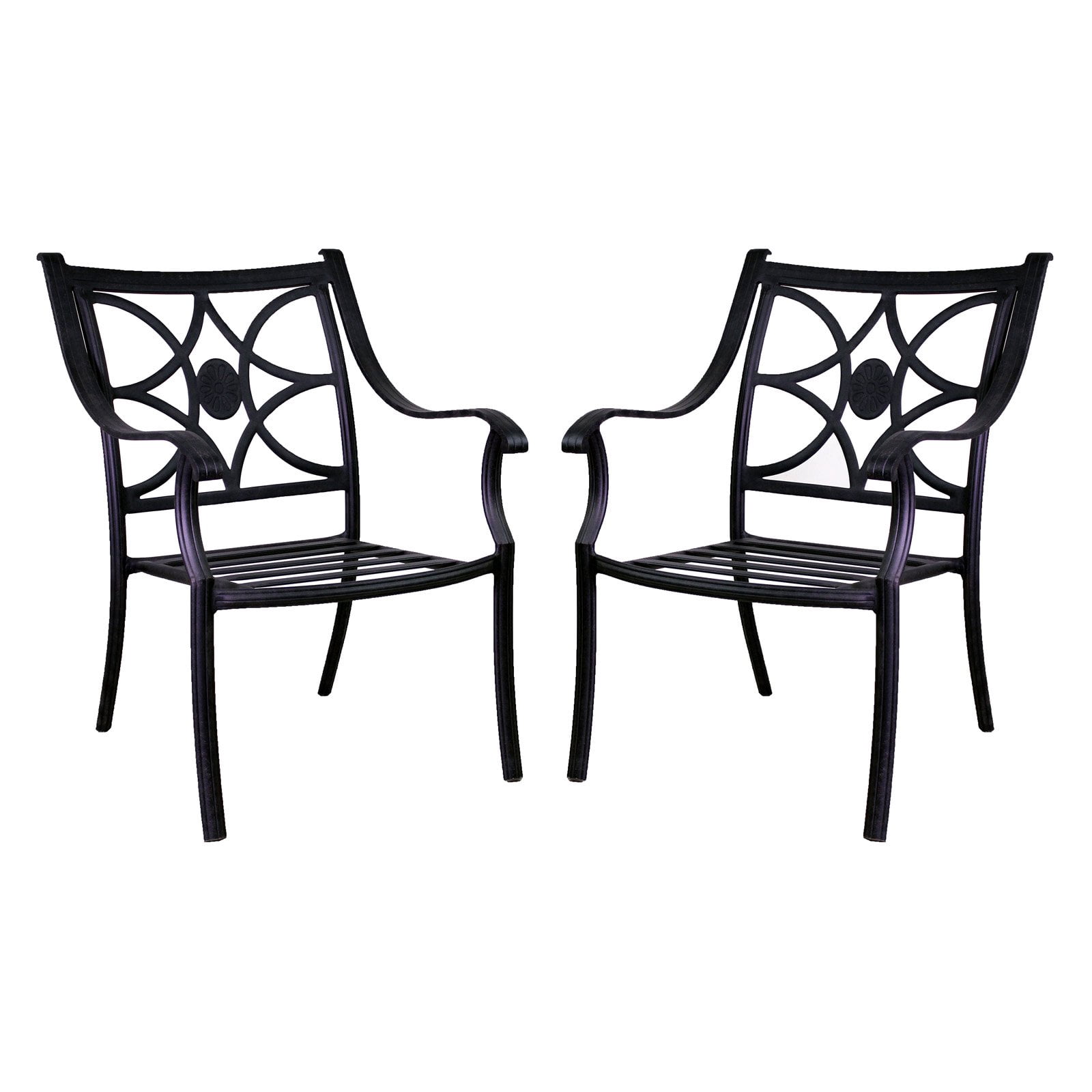 Paradise Cove Designs Hudson Bay Aluminum Patio Dining Chair Set Of 2 Walmart Com Walmart Com