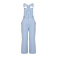 thumbnail image 5 of CAIXIA Women's Baggy Adjustable Strap Denim Bib Overalls Barrel Jeans Casual Loose Wide Leg Denim Pant Jumpsuits,Blue, 5 of 6