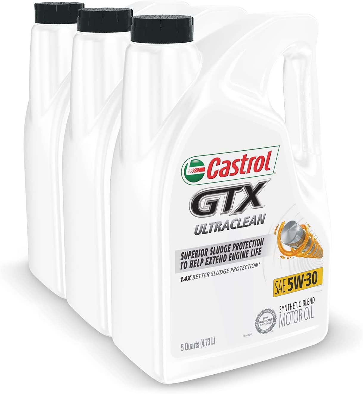 Castrol GTX Ultraclean 5W-30 Synthetic Blend Motor Oil, 5 Quart 