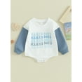 thumbnail image 2 of Bagilaanoe Baby Boys Oversized Romper Sweatshirt Newborn Long Sleeve Bodysuits Letter Print Pullover 3M 6M 12M 18M 24M Infant Casual Tee Tops, 2 of 9