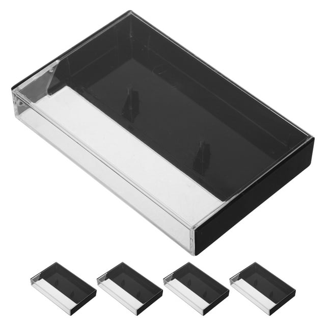 KAKOWELY vinyl record storage box 6pcs High Transparency Cassette Tape Storage Box Plastic Audio Cassette Holder Clear Recording Cassette Cases Tape Protection Case