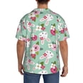 thumbnail image 5 of Wukai Bunny And Rose Men's Casual Short-Sleeve Button Down Shirt - Lightweight Summer Dress Shirt for Daily Wear-XX-Large, 5 of 7