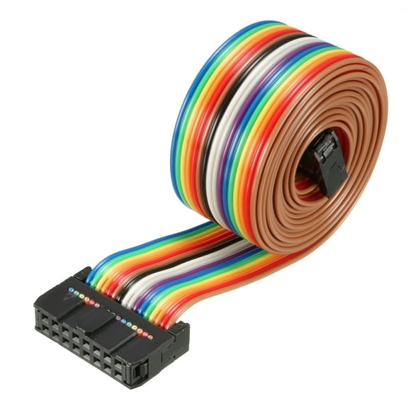 IDC 16P Wire Flat Rainbow Ribbon Cable 118cm 2.54mm Pitch