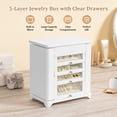 thumbnail image 5 of Bellaownia Large Jewelry Box for Women, Wooden 4-Drawer Organizer for Necklaces, Rings, Earrings, Bracelets m, Watches (White), 5 of 7
