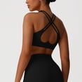 thumbnail image 6 of Bosfbaoi Women's Heart Cutout Crisscross Back Sports Bra, Medium Support Seamless Workout Bra, Breathable Moisture Wicking Gym Top for Yoga Running, 6 of 7