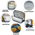 thumbnail image 4 of Standing Pencil Case with Base Large Capacity Stationery Pouch Pen Bag with Zipper for Women Men Blue Leaves and Sunflowers, 4 of 7