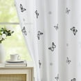 thumbnail image 5 of Flowpartex White Sheer Curtain Panels Black Butterfly Floral Pattern Design Drapes 84"L×52"W, Spring Girls Kids Bedroom Window Curtains Light Filtering Rod Pocket Top Drapery, Set of 2, 5 of 6