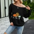 thumbnail image 4 of WREESH T-Shirt à Manches Longues pour Femmes, Mode Décontractée, Imprimé d'Halloween, Col en Biais, 4 of 5