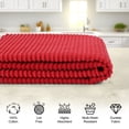 thumbnail image 3 of Simmore Premium Kitchen Towels, 100% Cotton Dish Towels for Drying Dishes, Ultra Soft Absorbent Ribbed Terry Towels Set with Hanging Loop, 18"x 28", 8 Pack, Red, 3 of 10