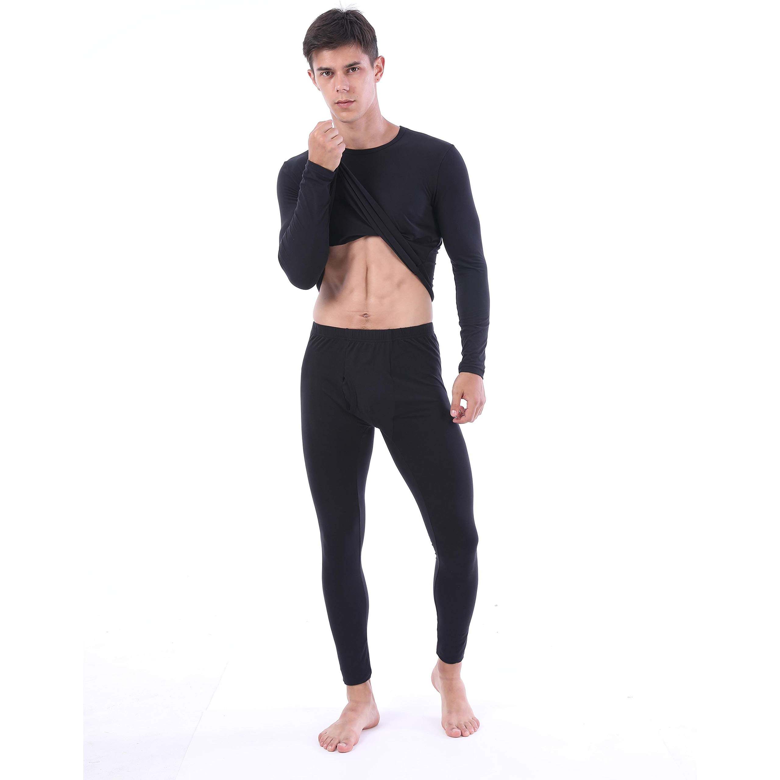YUSHOW 2 Pack Mens Thermal Underwear Pants Long Johns Fleece Lined Leggings  Ultra Soft Winter Base Layer Thermal Pants Black : : Clothing,  Shoes & Accessories