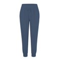 thumbnail image 4 of Yubnlvae Women's High Waist Linen Pants - Summer Loose Fit Elastic Waist Pocket Trousers - Breathable Cotton Comfy Travel Pants for Work & Casual (S-XXXXXL) (Navy | S), 4 of 4