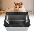 thumbnail image 4 of Stainless Steel Cat Litter Box, Top Entry Opening Design High Sided Splash Proof Easy Cleaning Large Litter Box for Big Cats, 4 of 7
