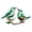 Green, variant on Pair Metal Bird On Branch Wall Art Decor, Vibrant Hand Painted 2D Bird Sculpture Hanging Ornament, Indoor Outdoor Rustic Wall Mount Decor for Patio, Fence, Home Accent,11.42*6.5 in.