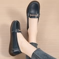thumbnail image 6 of Big Size Women's Casual Loafers Slip On Leather Shoes Lightweight Walking Shoes Moccasins Classic Penny Loafer Flats Boat Shoes, 6 of 8