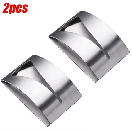 

2X Push In Tea Towel Holder Grip Hook Chrome Self Adhesive Kitchen Cloth Clip