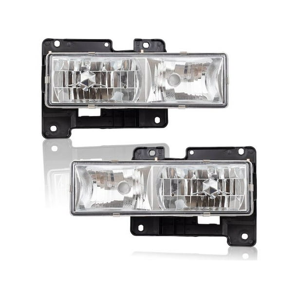 Headlight Assembly Set Compatible with 1992 2000 GMC Yukon 1993