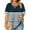 Navy, variant on Women's Plus Size V-Neck Cross Strap Tunic Top with Striped Pattern and Side Slits Oversizes Blouse