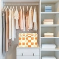 thumbnail image 4 of Yayeee Collapsible Cube Storage Bin with Lid Fabric Closet Decorative Basket with Handles, Orange Checkered Pattern, 4 of 7