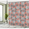 thumbnail image 5 of Ambesonne Floral Shower Curtain, Vintage Monochrome Flowers, 69"Wx70"L, Coral White and Charcoal Grey, 5 of 5
